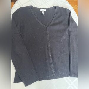 Black knit cardigan with buttons
